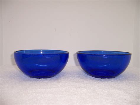2 Cobalt Blue Glass Soup Bowls Triple A Resale