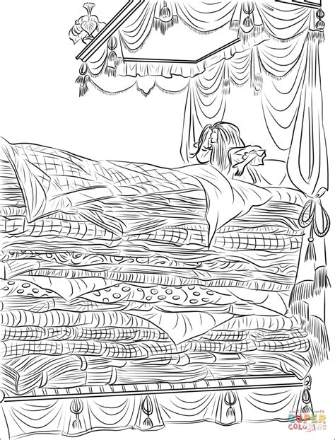 princess   pea coloring page  printable coloring pages