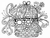Pages Flower Basket Coloring Colouring Whimsical Adult Flowers Kids Easy Getcolorings Color Template Print sketch template