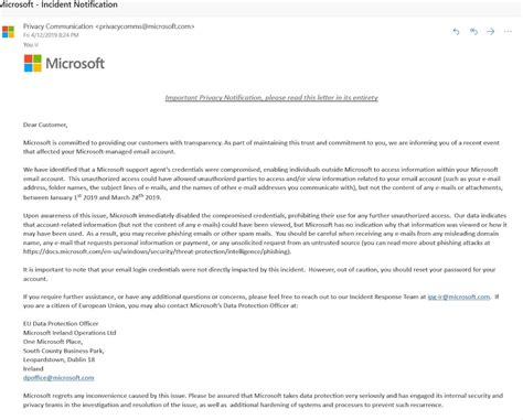 microsoft email content exposed  customer support hack