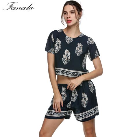 Fanala Vintage Style Women Summer Casual Print O Neck Shorts Sleeve