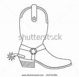 Cowboy Boot Drawing Spurs Spur Star Vector Wild West Shutterstock Boots Paintingvalley Clipart sketch template
