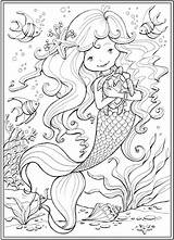 Coloring Pages Mermaid Cute Adults Adult Ballet Para Printable Colorir Kids Publications Dover Welcome Friends Flower Book Desenho Books Mandala sketch template