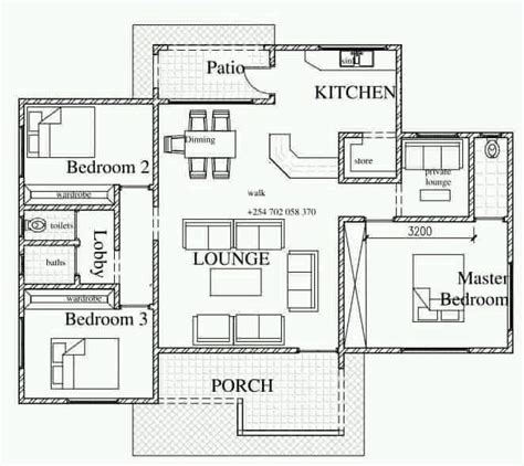 simple  bedroom house plans  kenya homeminimalisitecom