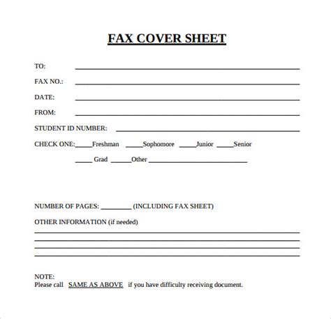 sample blank fax cover sheet templates   ms word