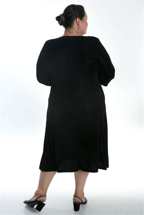 Vikki Vi Classic Black 3 4 Sleeve A Line Dress