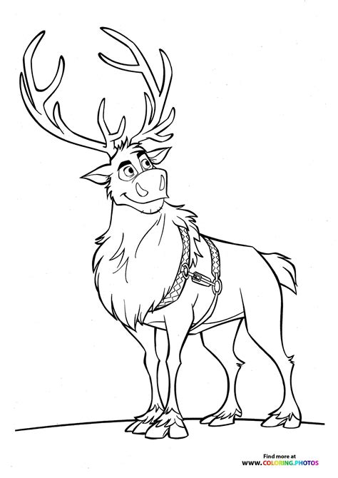 sven  frozen coloring pages  kids   easy print