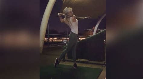 sexy female golfer left mortified when she does this after hitting