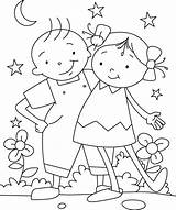 Coloring Friendship Pages Kids sketch template