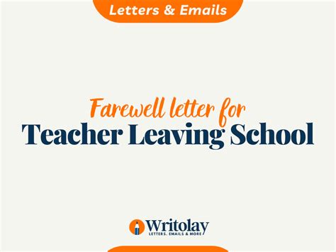 goodbye letter  teacher   templates writolay