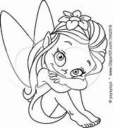 Fairy Outline Clipart Pages Sitting Baby Coloring Fairies Clip Colouring Royalty Printable Cliparts Disney Kids Vector Illustration Girl Choose Board sketch template