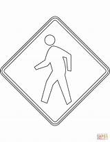 Coloring Sign Crossing Pedestrian Pages Usa Printable Signs Road Supercoloring sketch template