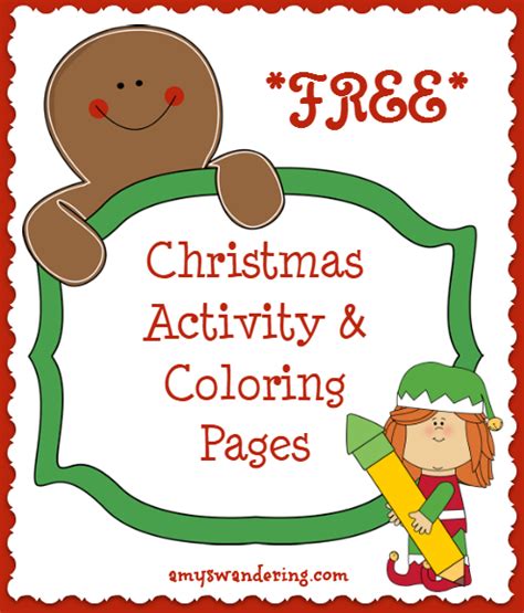 christmas activity coloring pages amys wandering