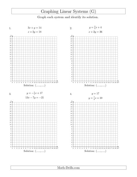 images  graphing equations worksheet solving systems