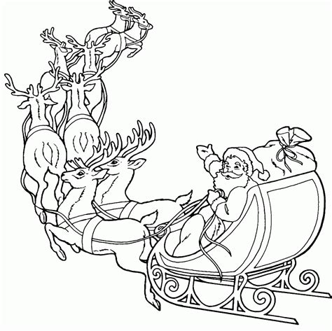 colouring pages santa sleigh santa  sleigh coloring pages
