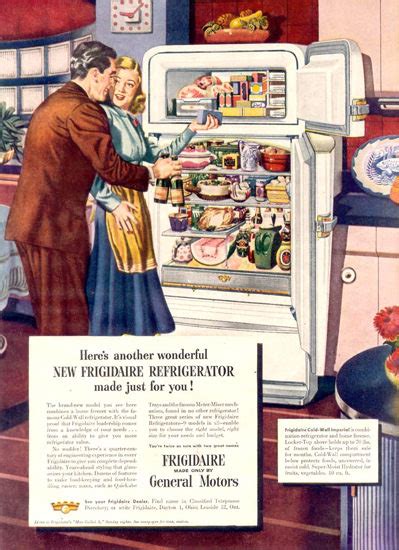 General Motors Frigidaire Refrigerator 1948 Mad Men Art