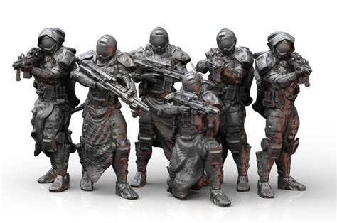 file light infantry squad stl objd printable model  downloadcults