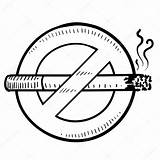 Smoking Sketch Sign Drawing Symbol Stock Nonsmoking Illustration Vector Cigarette Sketches Depositphotos Drawings Clipart Quit Tobacco sketch template