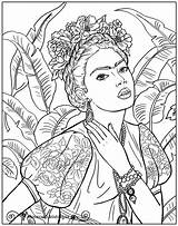 Coloring Pages Colouring Frida Kahlo Ca Whimsical Publishing Artwork Glad Dropped These So Created Whimsicalpublishing Adult People Arte Drawing Visit sketch template