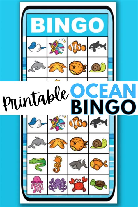 ocean bingo  printable