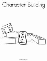 Building Coloring Blocks Character Getdrawings Pages sketch template