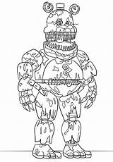 Coloring Nightmare Freddy Fnaf Pages Printable Nights Five Print Colouring Fredbear Sheets Choose Board Scary sketch template
