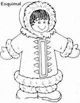 Inuit Coloring Boyama Eskimo Template People Winter Coloringsky sketch template