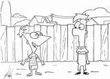 Coloring Ferb Phineas Pages Cartoons Coloringtop sketch template