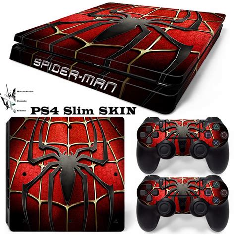 spiderman ps slim playstation  slim skins sticker covers decal playstation  slim console