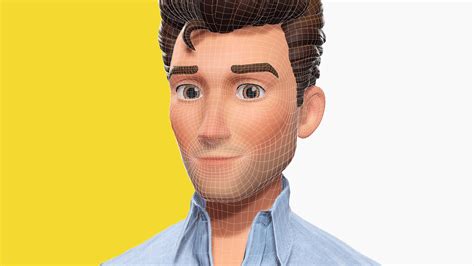 classic cartoon man rigged model realtime male 3d toon low poly 3d