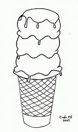 Coloring Cone Ice Cream Pages Template Snow Library Clipart Popular Dondurma sketch template