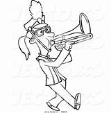 Marching Trombone Band Cartoon Coloring Playing Girl Pages Vector Drawing Outline Printable Getdrawings Ron Leishman Powered Results sketch template