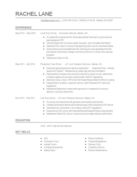 local truck driver resume examples  tips zippia