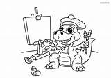Dino Coloring Easel Dinosaur Printable Pages Dinosaurs sketch template