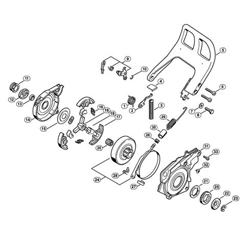 stihl  chainsaw qs parts diagram clutchchain brake