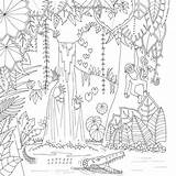 Pages Jungle Coloring Scenery Adults Printable Basford Johanna Drawing Books Color Magical Adult Embroidery Getdrawings Search Animals Getcolorings sketch template