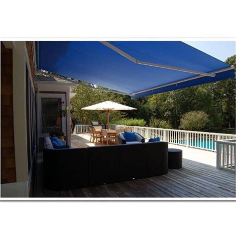 ft retractable outdoor motorized patio awning blue walmartcom walmartcom
