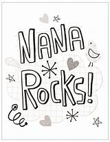 Nana Rocks Hallmark Sheets Nanny Grandparents sketch template