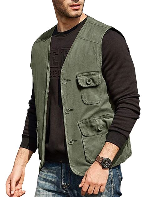 buy makkrom mens casual safari travel vest button  lightweight solid outdoor fishing