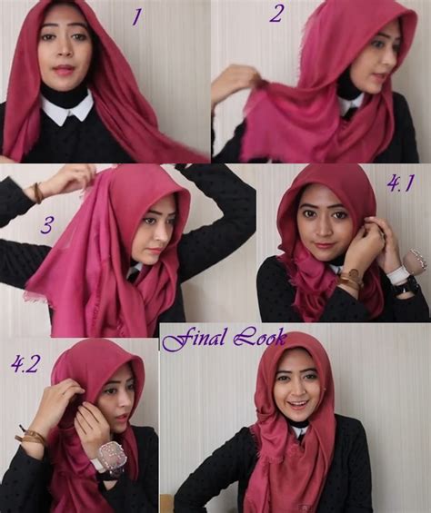 tutorial hijab modern kerudung segi empat terbaru kreasi