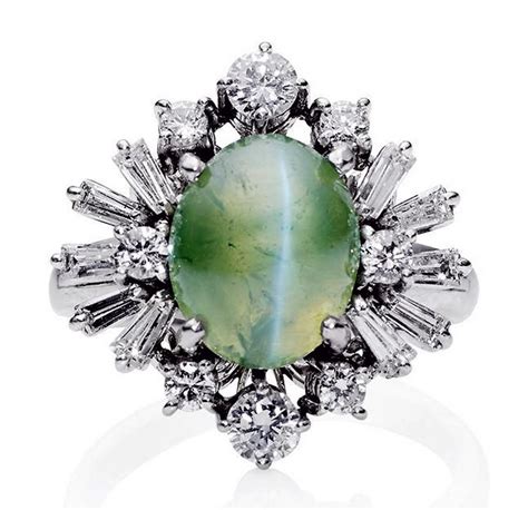 cat s eye chrysoberyl and diamond ring rings jewellery