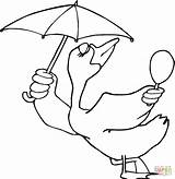 Umbrella Bird Coloring Pages Color Sheet Holding Clipart Animals Cliparts Boy Animal Sheets Popular Library Template sketch template