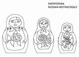 Russian Dolls Nesting Coloring Pages Doll Sheets Template Colouring Matryoshka Stacking sketch template