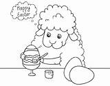 Easter Sheep Coloring Eggs Little Three Coloringcrew Dibujo sketch template