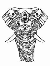 Coloring Elephant Pages Mandala Adults Zen Adult Head Aztec Drawing Color Pattern Animal Colouring Elephants Getcolorings Animals Asian Printable Baby sketch template