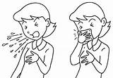 Cough Clipart Manners Drawing Coughing Cover Mouth Clip Cliparts Sneezing Coloring Good Sneeze Kids Influenza People Bad Pages Etiquette Wheezing sketch template