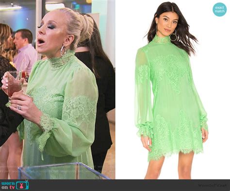 wornontv margaret s green lace dress on the real housewives of new