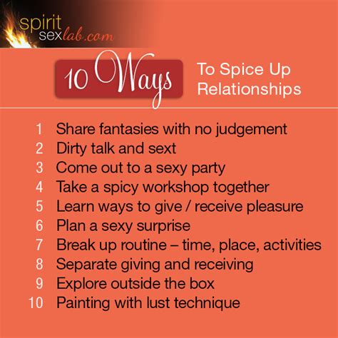 10 ways to spice up relationships