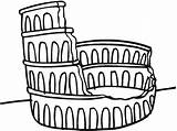 Colosseum Drawing Clipart Drawings Draw Easy Coloring Simple Rome Vector Kids Colloseum Coliseum Ancient Clip Pages Ruined Printable Step Use sketch template