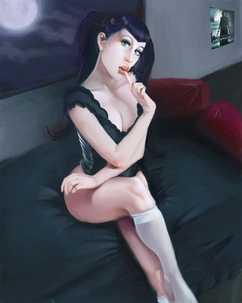 the loveliness that will not die sexy vampire pin up art